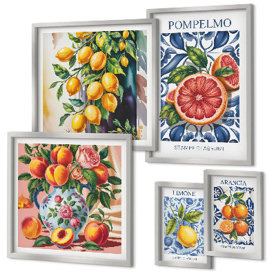 Conjunto de cuadros decorativos Cítricos soleados de época