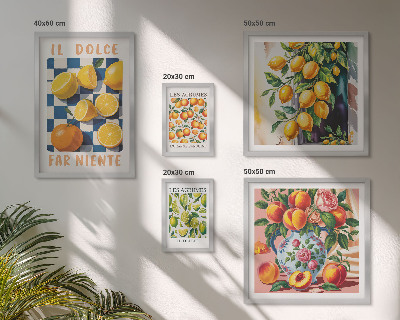 Pared galería de arte Cítricos retro en la cocina