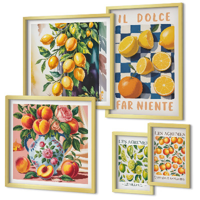 Pared galería de arte Cítricos retro en la cocina