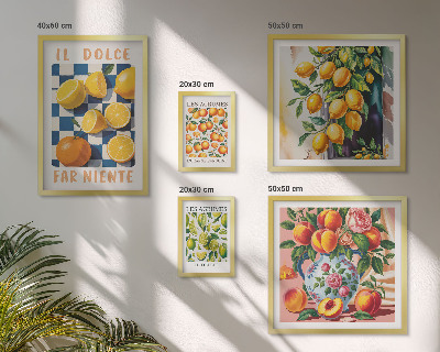 Pared galería de arte Cítricos retro en la cocina