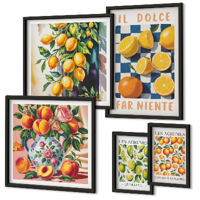 Pared galería de arte Cítricos retro en la cocina