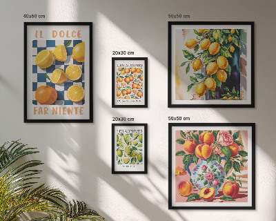 Pared galería de arte Cítricos retro en la cocina