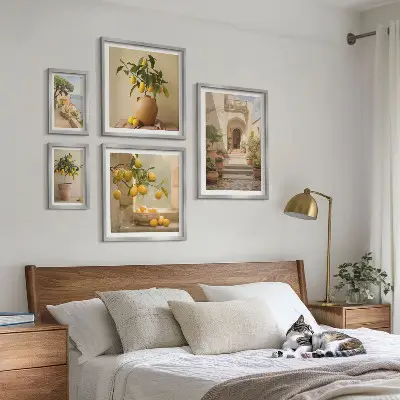 Conjunto de cuadros decorativos con diseño de cítricos