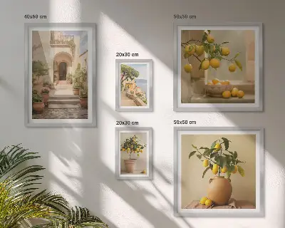 Conjunto de cuadros decorativos con diseño de cítricos