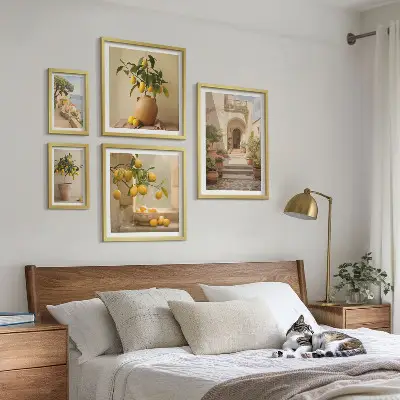 Conjunto de cuadros decorativos con diseño de cítricos