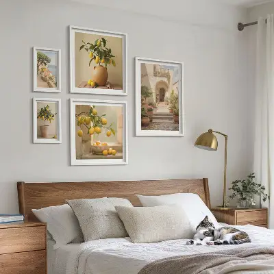 Conjunto de cuadros decorativos con diseño de cítricos