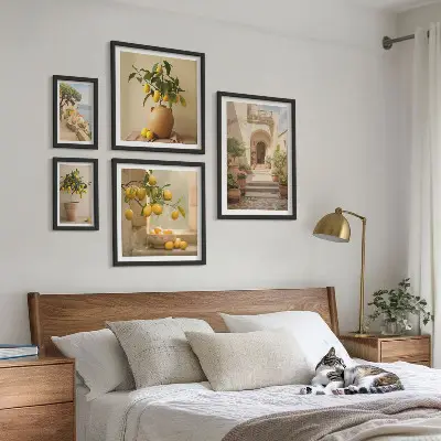 Conjunto de cuadros decorativos con diseño de cítricos