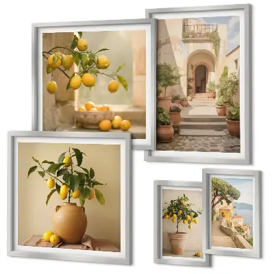 Conjunto de cuadros decorativos con diseño de cítricos