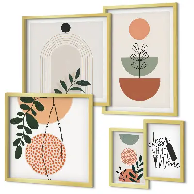 Conjunto de cuadros decorativos con motivos de plantas con estilo