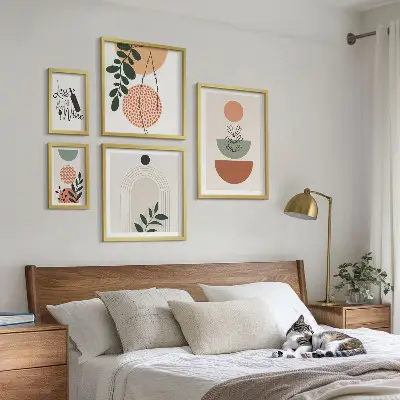 Conjunto de cuadros decorativos con motivos de plantas con estilo