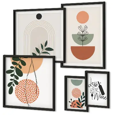 Conjunto de cuadros decorativos con motivos de plantas con estilo