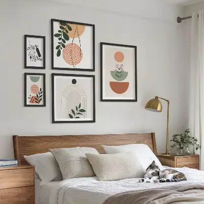 Conjunto de cuadros decorativos con motivos de plantas con estilo
