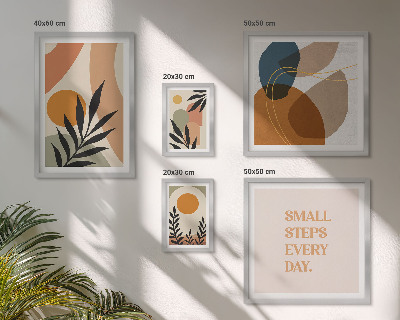 Set de 5 cuadros para salón Gráficos abstractos de plantas con estilo