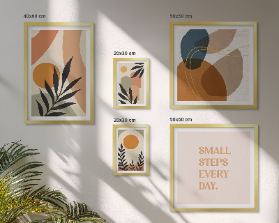 Set de 5 cuadros para salón Gráficos abstractos de plantas con estilo