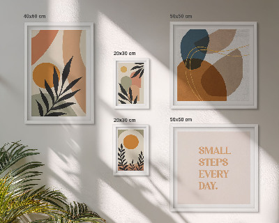 Set de 5 cuadros para salón Gráficos abstractos de plantas con estilo