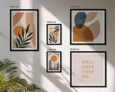 Set de 5 cuadros para salón Gráficos abstractos de plantas con estilo