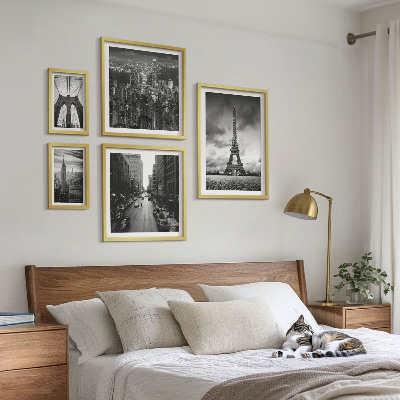 Conjunto de cuadros decorativos Iconos arquitectónicos en blanco y negro