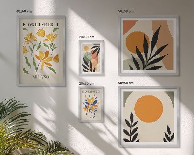 Conjunto de cuadros decorativos Flores abstractas estilo boho