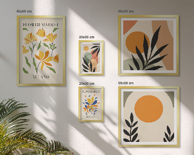 Conjunto de cuadros decorativos Flores abstractas estilo boho