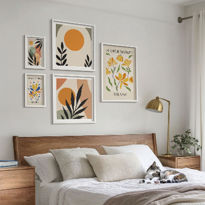 Conjunto de cuadros decorativos Flores abstractas estilo boho