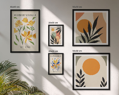 Conjunto de cuadros decorativos Flores abstractas estilo boho