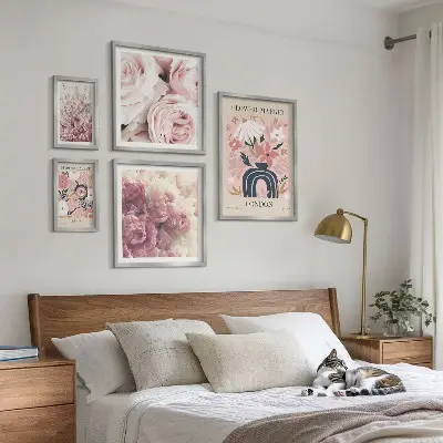 Decoraciones florales de estilo bohemio cuadro para pared de galería de arte