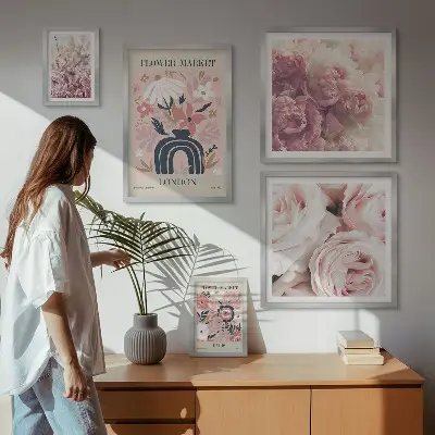 Decoraciones florales de estilo bohemio cuadro para pared de galería de arte
