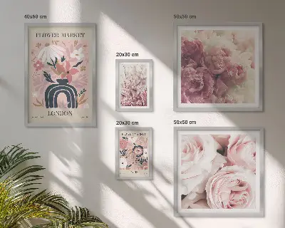 Decoraciones florales de estilo bohemio cuadro para pared de galería de arte