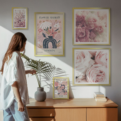 Pared galería de arte Decoraciones florales de estilo bohemio