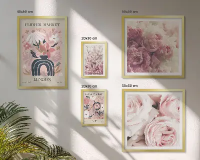 Decoraciones florales de estilo bohemio cuadro para pared de galería de arte