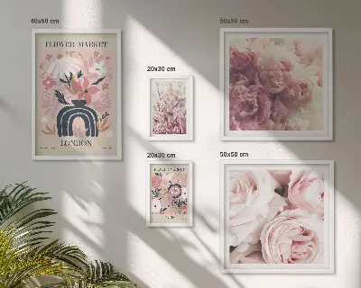 Decoraciones florales de estilo bohemio cuadro para pared de galería de arte