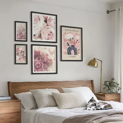 Decoraciones florales de estilo bohemio cuadro para pared de galería de arte