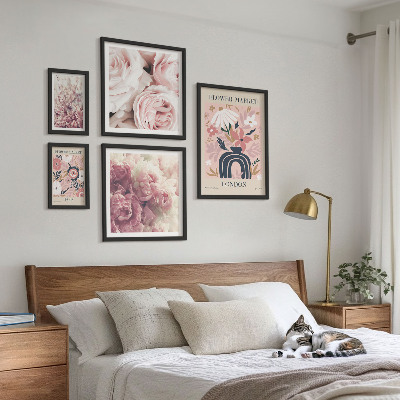 Pared galería de arte Decoraciones florales de estilo bohemio