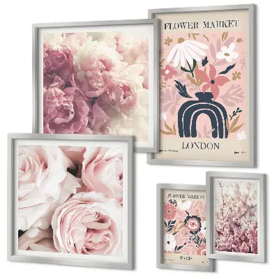 Decoraciones florales de estilo bohemio cuadro para pared de galería de arte