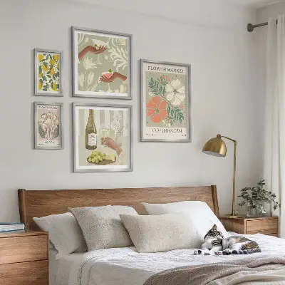 Conjunto de cuadros decorativos con diseño de flores y frutas al estilo vintage