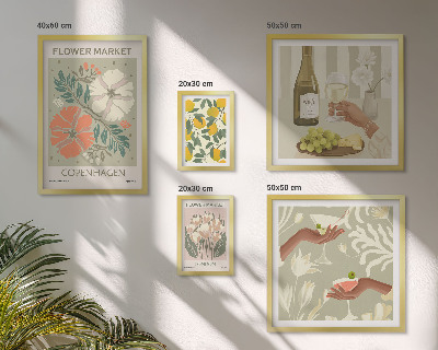 Conjunto de cuadros decorativos Flores y frutas al estilo vintage