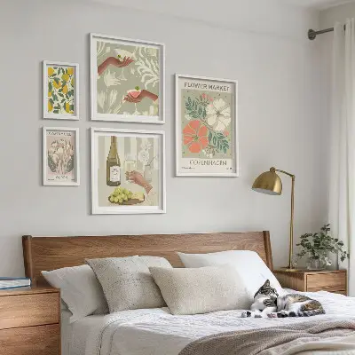 Conjunto de cuadros decorativos con diseño de flores y frutas al estilo vintage