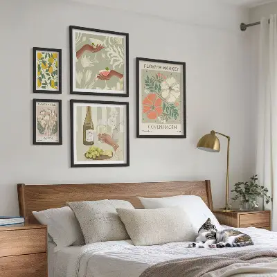 Conjunto de cuadros decorativos con diseño de flores y frutas al estilo vintage