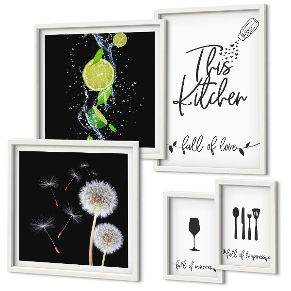 Pared galería de arte Ideas inspiradoras para la cocina con amor