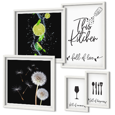 Pared galería de arte Ideas inspiradoras para la cocina con amor