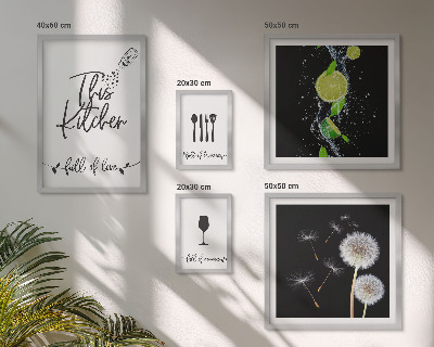 Pared galería de arte Ideas inspiradoras para la cocina con amor