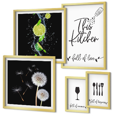 Pared galería de arte Ideas inspiradoras para la cocina con amor