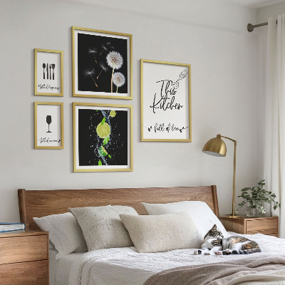 Pared galería de arte Ideas inspiradoras para la cocina con amor