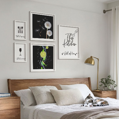 Pared galería de arte Ideas inspiradoras para la cocina con amor