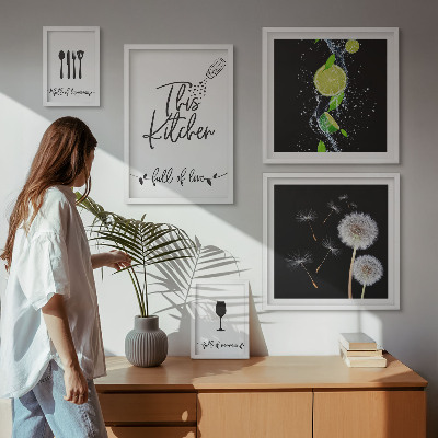 Pared galería de arte Ideas inspiradoras para la cocina con amor