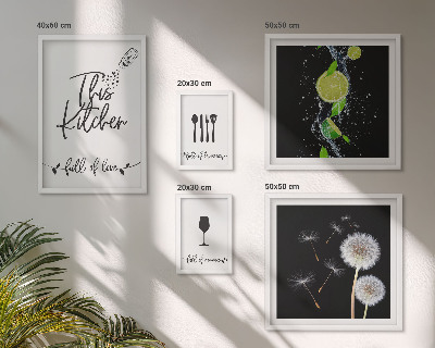 Pared galería de arte Ideas inspiradoras para la cocina con amor
