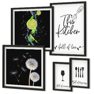 Pared galería de arte Ideas inspiradoras para la cocina con amor
