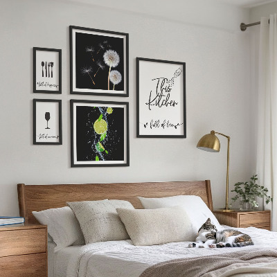 Pared galería de arte Ideas inspiradoras para la cocina con amor