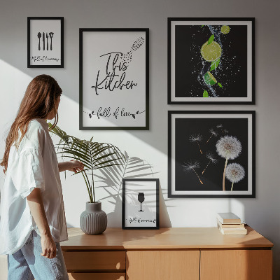 Pared galería de arte Ideas inspiradoras para la cocina con amor