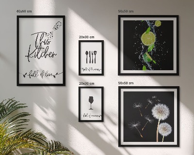 Pared galería de arte Ideas inspiradoras para la cocina con amor